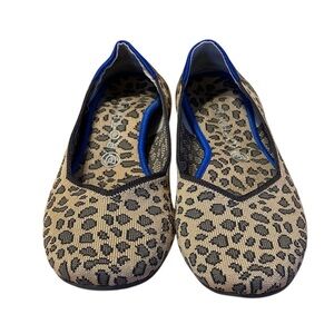 ROTHY’S The Flat Spotted Leopard Tan Brown Flats Women’s Sz 10 (fits like 9)